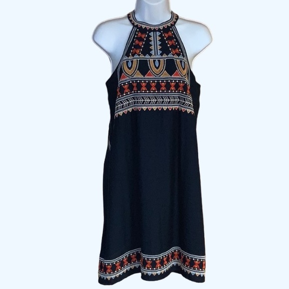 NWT THML - Navy Sleeveless Dress with Embroidery Detail - Picture 1 of 15